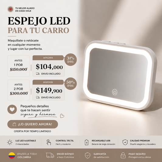 Espejo led para carro